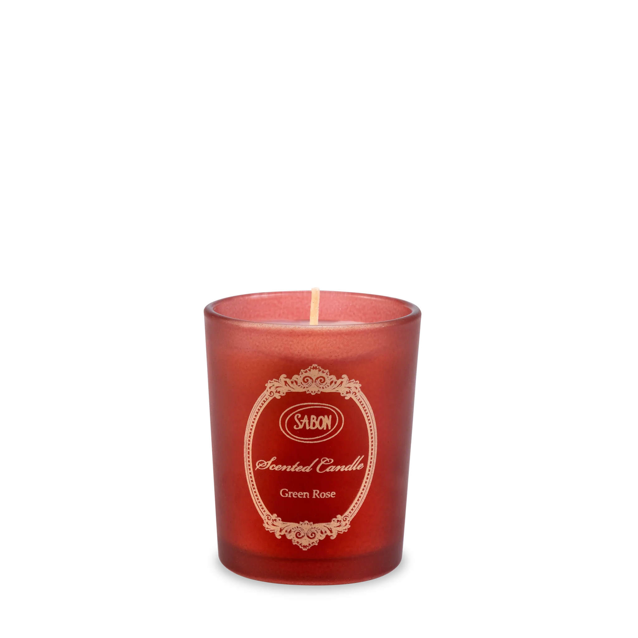 Mini Glass Candle Green Rose