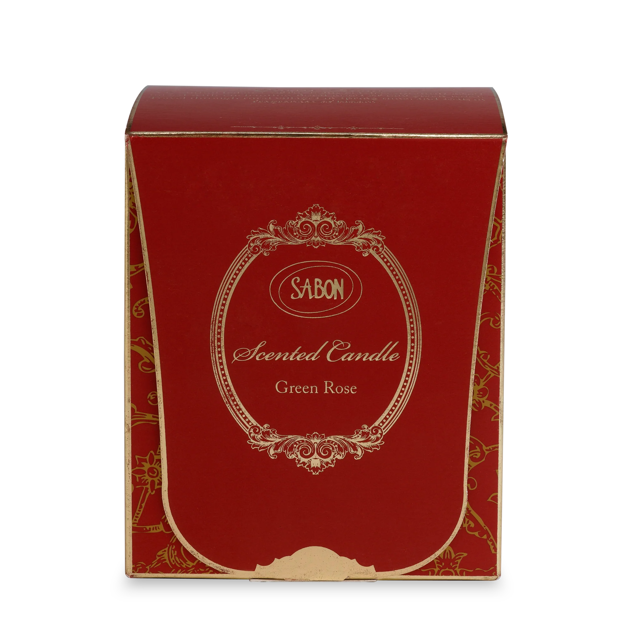 Glass Candle Green Rose