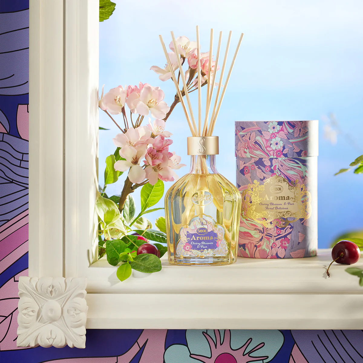 Aroma Reed Diffuser Cherry Blossom & Pear 8.3oz (245mL) 4 Aroma Reed Diffuser Cherry Blossom & Pear 8.3oz (245mL)